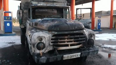 В Ташкенте на газовой заправке сгорел грузовик