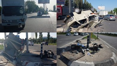 Грузовик Isuzu протаранил пассажирский Damas - 9 Грузовик Isuzu столкнулся с Chevrolet Damas в Ташкенте
