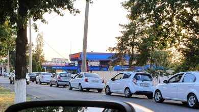 Очередь на АЗС в Ташкенте