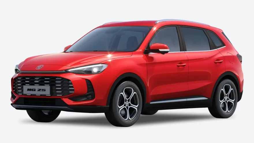 Кроссовер MG ZS красного цвета, вид спереди